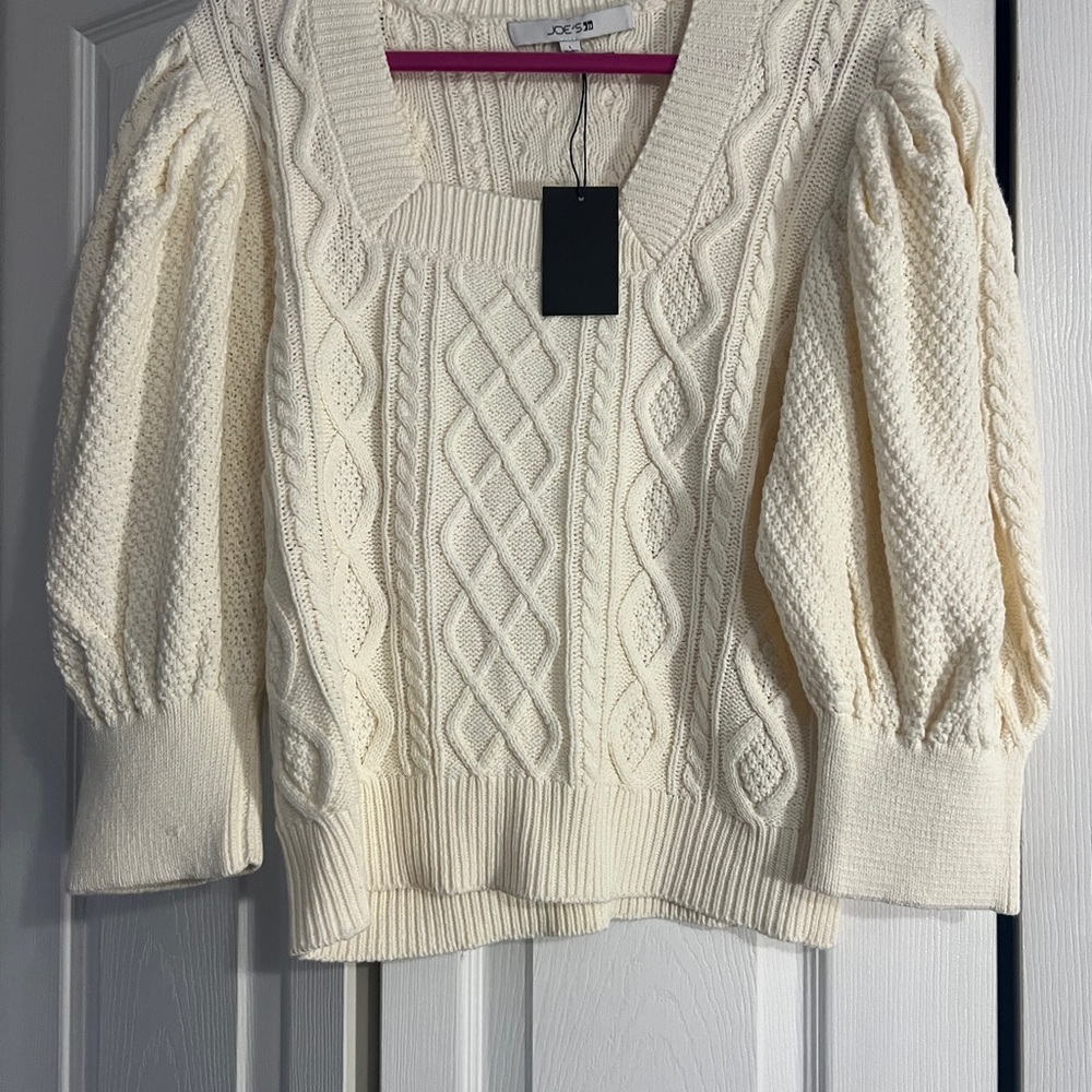 Joe B Cream Cable Knit Sweater